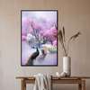 Poster - The pink park peacocks, 45 x 90 см, Framed poster on glass, Animals