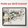 Poster - Perete abstract cu instrumente muzicale, 90 x 60 см, Poster inramat pe sticla
