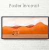 Постер - Жирафы в пустыне, 150 x 50 см, Постер на Стекле в раме, Природа