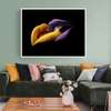 Poster - Colorful kiss, 90 x 60 см, Framed poster on glass, Glamour