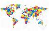 Fototapet - Bule multicolore sub forma unei hărți ale lumii