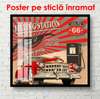 Poster - Mașină retro, 100 x 100 см, Poster înrămat, Vintage