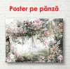 Poster - Flowers on the background of the botanical park, 100 x 100 см, Framed poster, Botanical