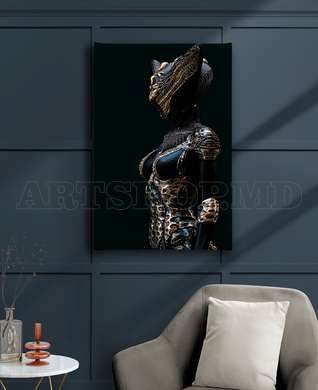 Poster - The girl in armor, 45 x 90 см, Framed poster on glass, Glamour