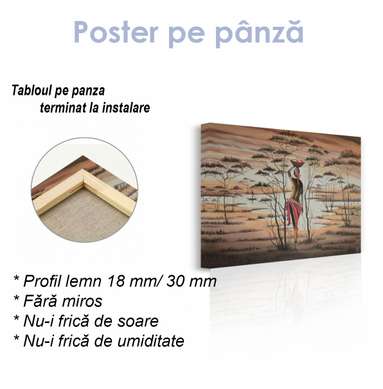 Poster - Ethnic image to a girl, 90 x 45 см, Framed poster on glass, Different