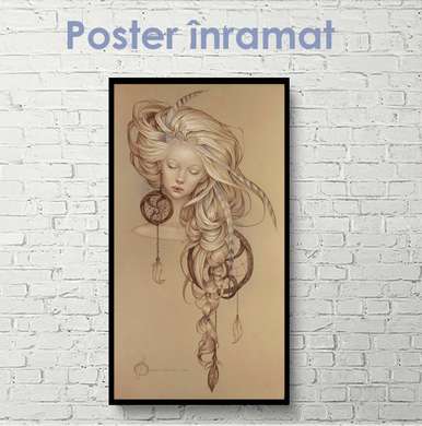 Poster - Dream Girl, 50 x 150 см, Framed poster on glass, Fantasy