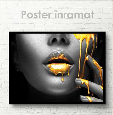 Постер - Золотая краска, 45 x 30 см, Холст на подрамнике