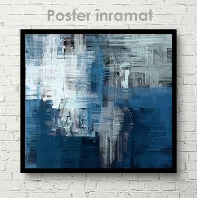 Poster - Nuanțele de albastru, 100 x 100 см, Poster inramat pe sticla