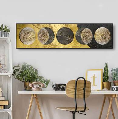 Poster - Moon phases, 90 x 30 см, Canvas on frame