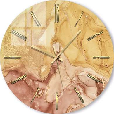 Glass clock - Shades of Yellow, 40cm