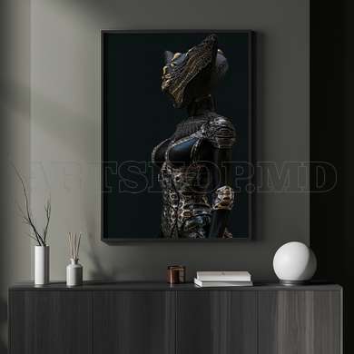 Poster - The girl in armor, 30 x 60 см, Framed poster, Glamour