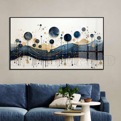 Poster - Circles and abstract nature, 60 x 30 см, Canvas on frame, Abstract