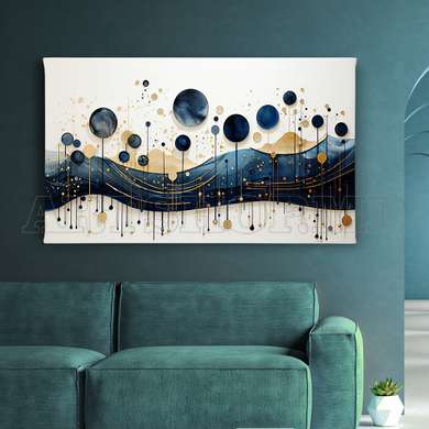 Poster - Circles and abstract nature, 60 x 30 см, Canvas on frame, Abstract