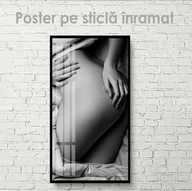 Poster - Fiori prin corp, 50 x 150 см, Poster inramat pe sticla