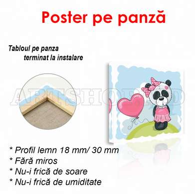 Poster - Panda in a dress, 100 x 100 см, Framed poster, For Kids
