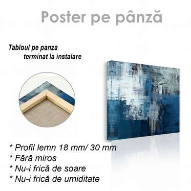 Poster - Nuanțele de albastru, 100 x 100 см, Poster inramat pe sticla