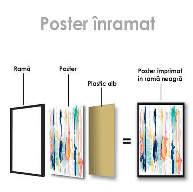 Постер - Линии, 60 x 90 см, Постер на Стекле в раме, Абстракция