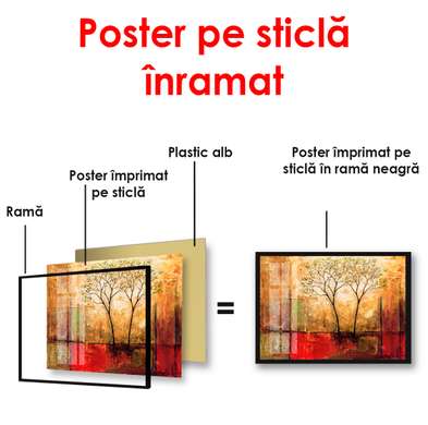 Poster - Abstract autumn landscape, 90 x 60 см, Framed poster, Provence