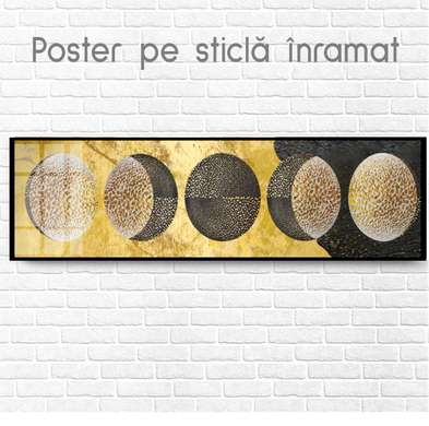 Постер - Фазы луны, 150 x 50 см, Постер на Стекле в раме