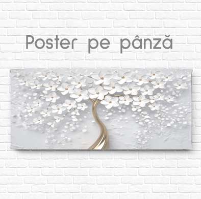 Poster - Copacul cu flori, 60 x 30 см, Panza pe cadru