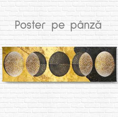 Постер - Фазы луны, 150 x 50 см, Постер на Стекле в раме