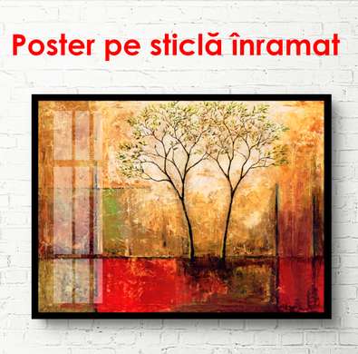 Poster - Peisajul abstract de toamnă, 90 x 60 см, Poster înrămat, Provence
