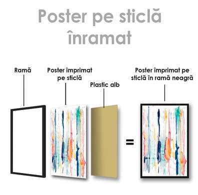 Постер - Линии, 60 x 90 см, Постер на Стекле в раме, Абстракция