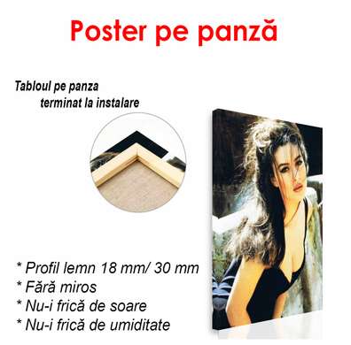 Poster - Monica Bellucci in a black dress, 60 x 90 см, Framed poster