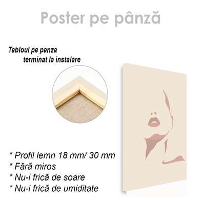 Постер - Девушка в минималистичном стиле, 60 x 90 см, Постер на Стекле в раме, Минимализм