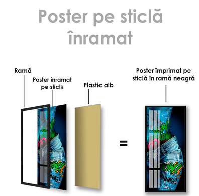 Poster - Ripped jeans, 45 x 90 см, Framed poster on glass, Glamour