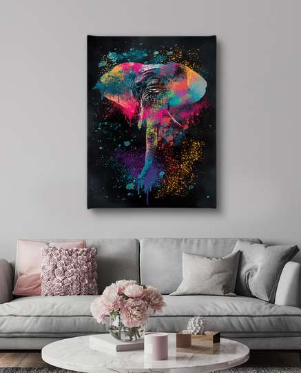 Poster, Abstract elephant, 30 x 45 см, Canvas on frame, Animals