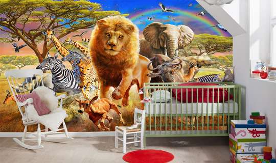 Wall mural for the nursery - African friends