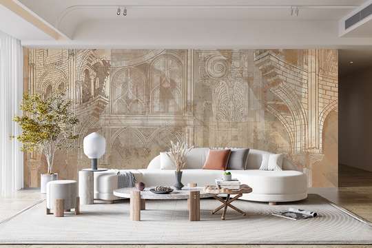 Wall mural - Architecture and beige abstraction