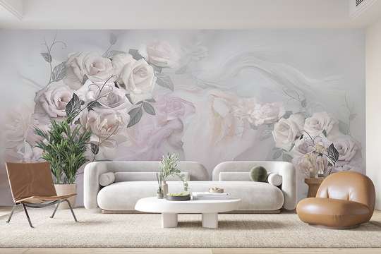 Wall mural - Branches of tender roses