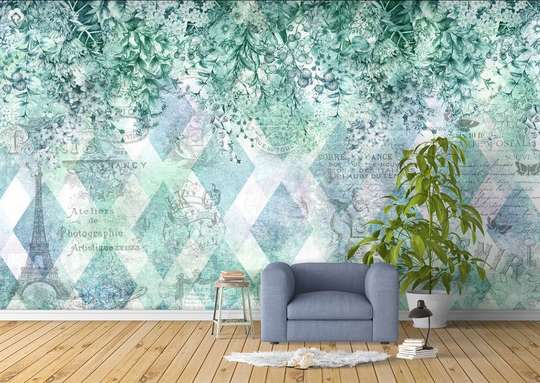 Wall Mural - Delicate green abstraction.