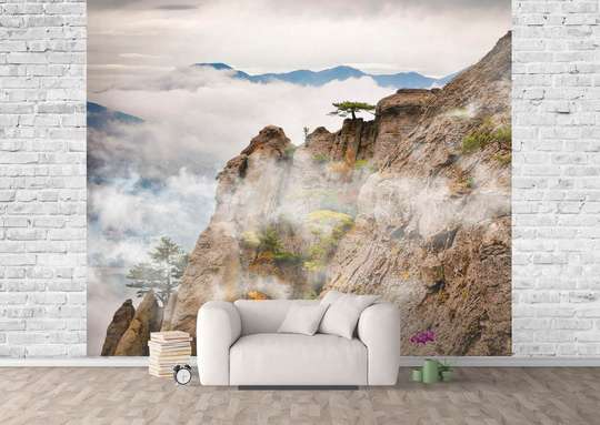 Wall Mural - Clouds over the mountain.