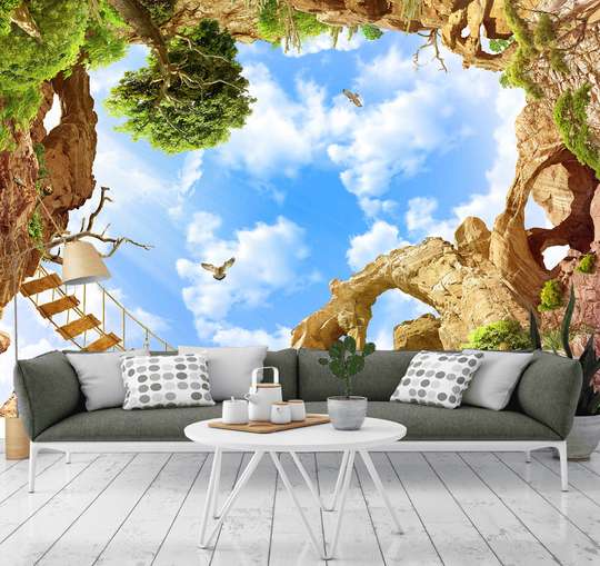 Wall Mural - Blue sky and doves