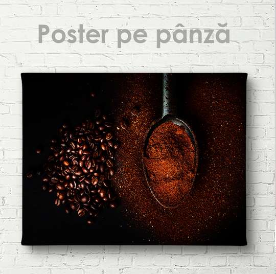 Poster - Boabele de cafea, 45 x 30 см, Panza pe cadru