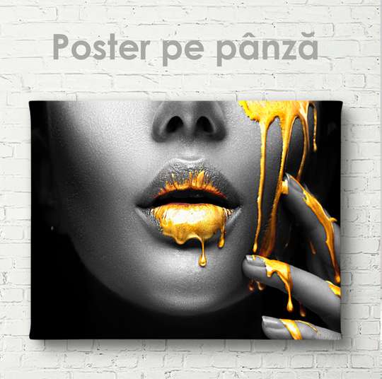 Постер - Золотая краска, 45 x 30 см, Холст на подрамнике