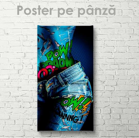 Poster - Ripped jeans, 30 x 60 см, Canvas on frame, Glamour