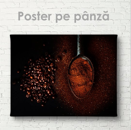 Poster, Boabele de cafea, 45 x 30 см, Panza pe cadru