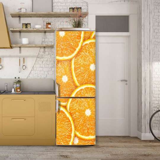 3Д наклейка на дверь, Кусочки апельсина, 60 x 90cm