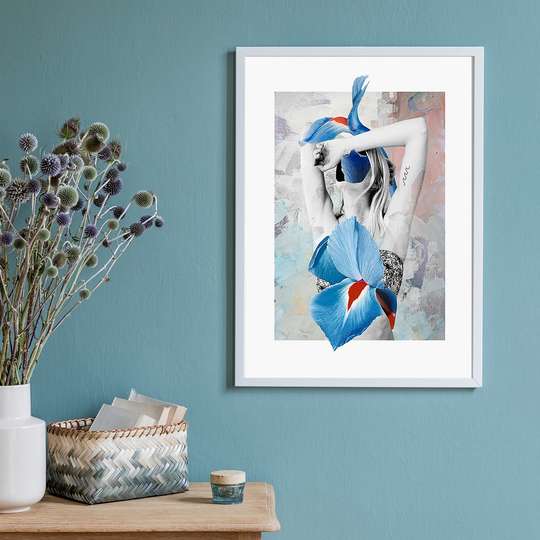 Framed Painting - Blue tenderness, 50 x 75 см