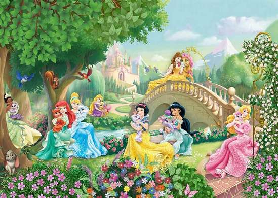 Fototapet - Prințesele Disney în grădină