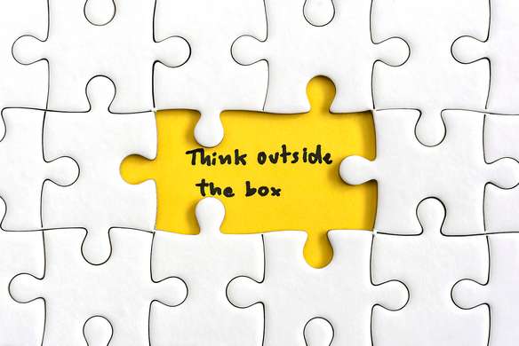 Poster - Think outside the box, 60 x 90 см, Poster inramat pe sticla