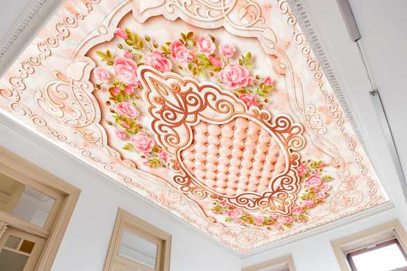 Фотообои - Нежный розовый потолок