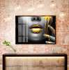 Poster - Gold paint, 90 x 60 см, Framed poster on glass, Glamour