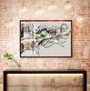 Poster - Abstract wall with musical instruments, 90 x 60 см, Framed poster
