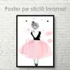 Poster - Cute ballerina, 60 x 90 см, Framed poster on glass, For Kids
