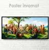 Poster - Jesus Christ and his disciples, 90 x 45 см, Framed poster on glass, Religion